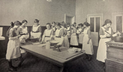 a window in time: cooks in an old kitchen