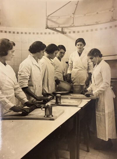 a window in time: cooks in an old kitchen