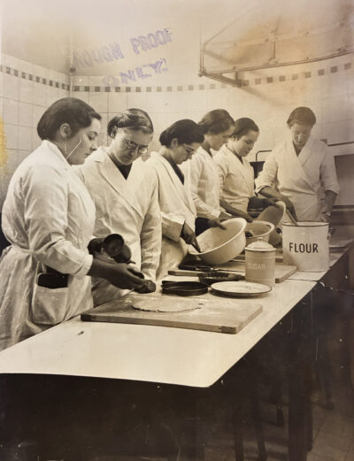 a window in time: cooks in an old kitchen