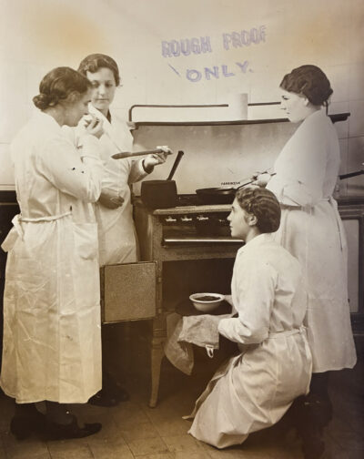 a window in time: cooks in an old kitchen
